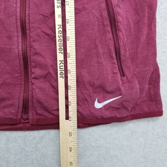 Nike Jacket‎ Womens Medium Red Pockets Full Zip Sweater Hooded Activewear - Picture 10 of 13